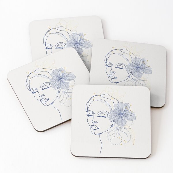 Item preview, Women Portrait with Flowers Nymph Line Art  designed and sold by HerMindSpeaks.