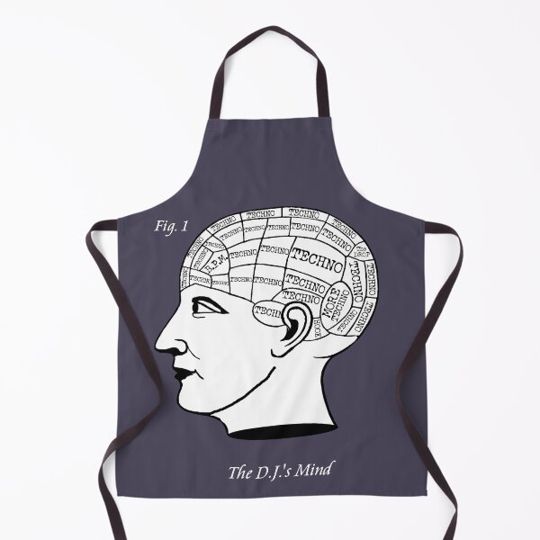 Item preview, The DJ's Mind - Techno Music Phrenology designed and sold by WibbleDesign.