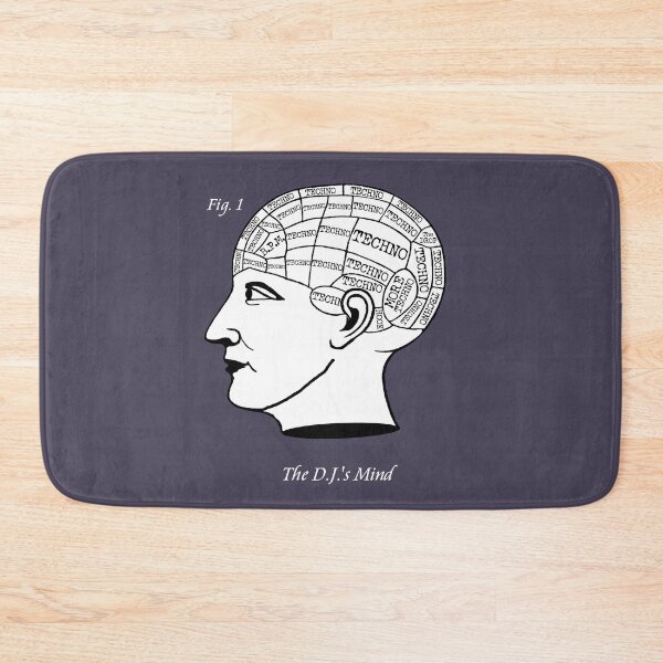 Item preview, The DJ's Mind - Techno Music Phrenology designed and sold by WibbleDesign.
