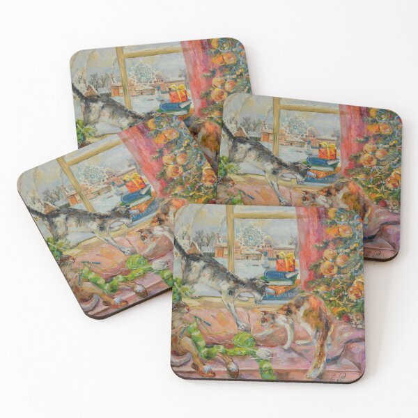 Item preview, Christmas cats. Picture of a festive atmosphere and joy. designed and sold by Elena Reutova.