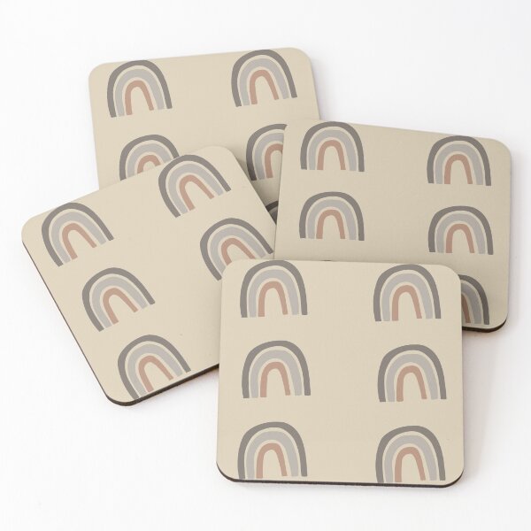 Item preview,  Beige  and Muted Grey and Pink Colored Rainbow Pattern designed and sold by Abbara.