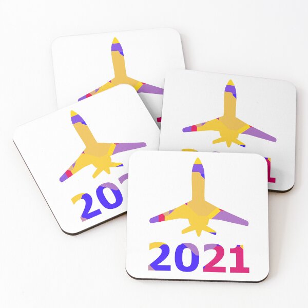 Item preview, Colorful silhouette of a commercial airplane taking off designed and sold by MIRO3D.