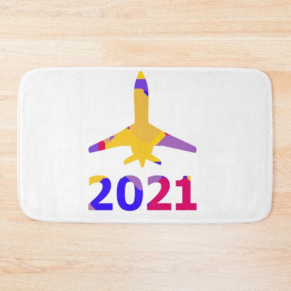 Item preview, Colorful silhouette of a commercial airplane taking off designed and sold by MIRO3D.