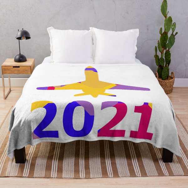 Item preview, Colorful silhouette of a commercial airplane taking off designed and sold by MIRO3D.