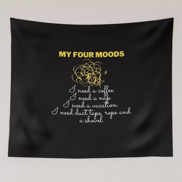 Item preview, My Four Moods Black T-Shirt designed and sold by WearYourMood.