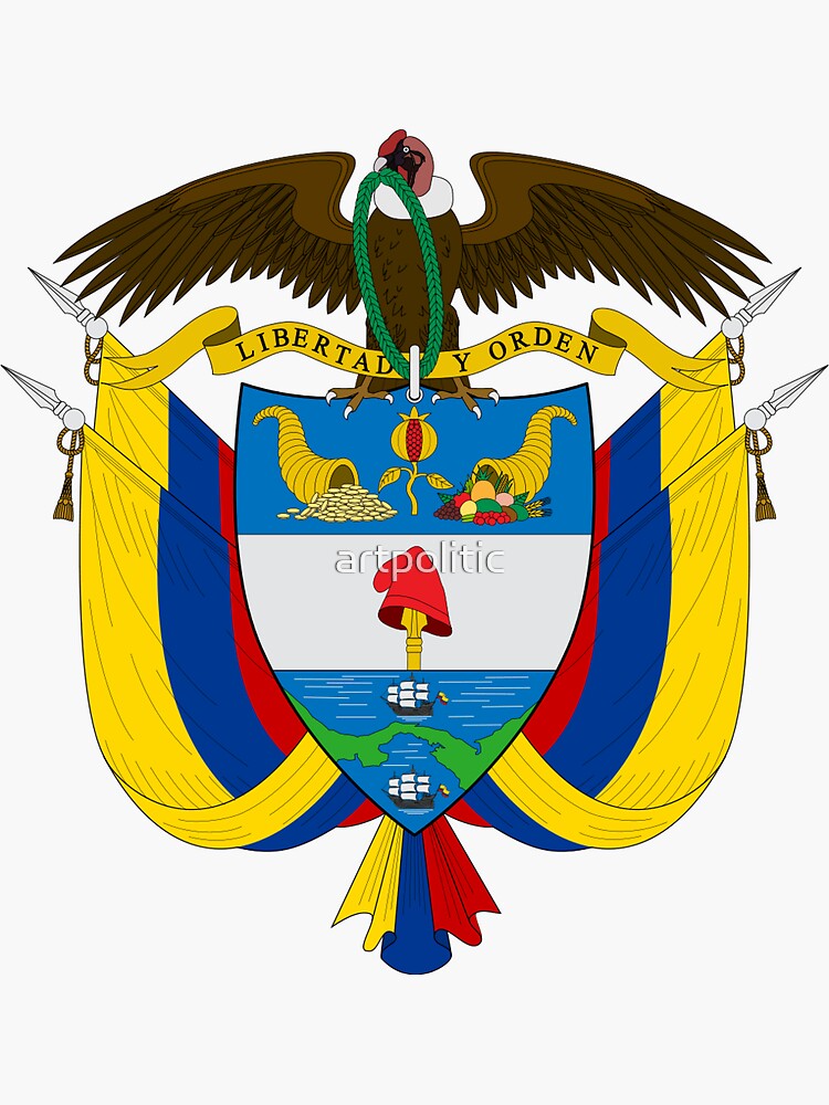 National Coat Of Arms Of Colombia Sticker For Sale By Artpolitic Redbubble 