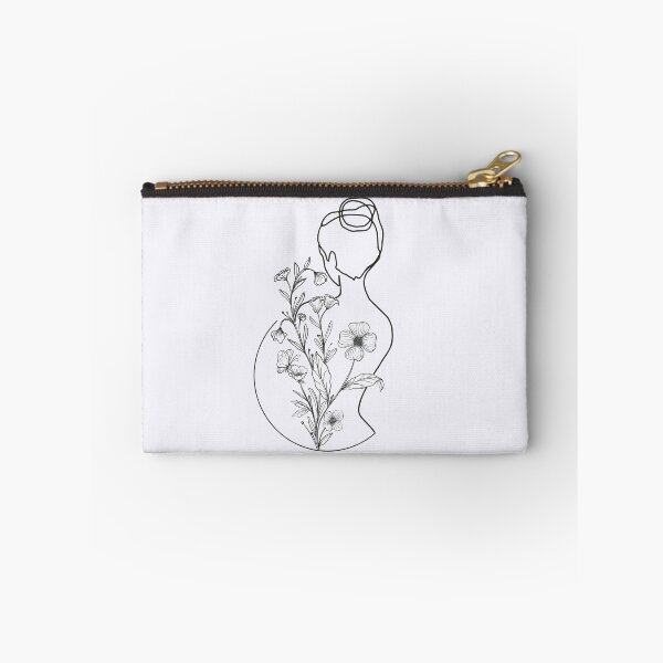 Item preview, Women Portrait with Flowers and Butterflies Nymph Line Art designed and sold by HerMindSpeaks.