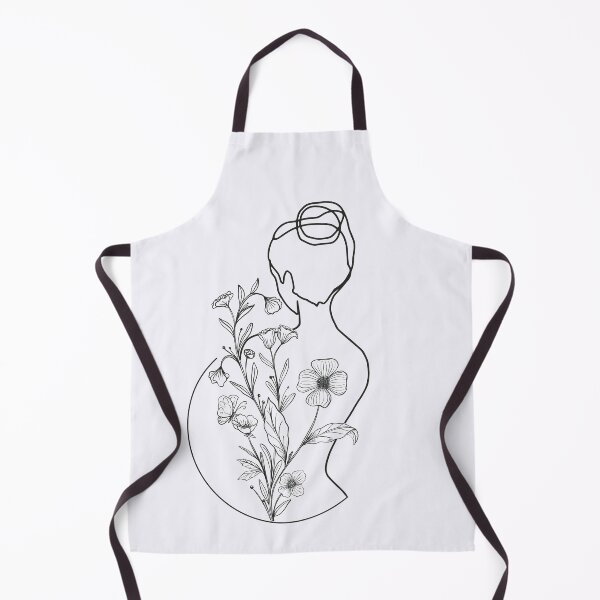 Item preview, Women Portrait with Flowers and Butterflies Nymph Line Art designed and sold by HerMindSpeaks.