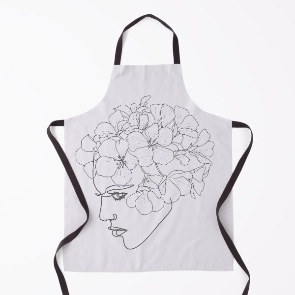 Item preview, Women Face with Flowers Nymph Line Art designed and sold by HerMindSpeaks.