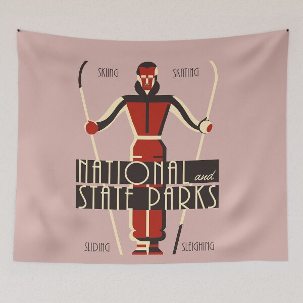 Item preview,  Art deco skiing National State Parks designed and sold by aapshop.