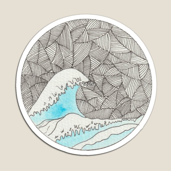 The Great Wave Watercolor Illustration Magnet