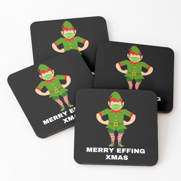 Item preview, Merry Effing Xmas Mad Masked Elf Covid Christmas 2020 designed and sold by StudioTina.