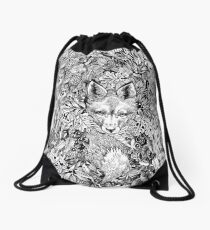Hiding fox Drawstring Bag