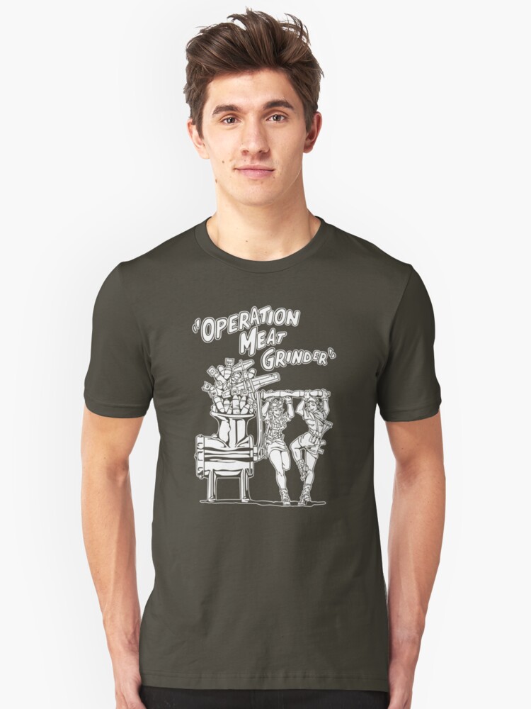 Alternate view of Operation Meat Grinder Slim Fit T-Shirt