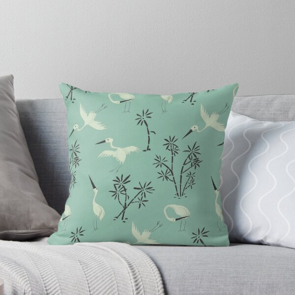 Item preview, Motif of a Celadon vase with bamboo and cranes designed and sold by LeahHa.