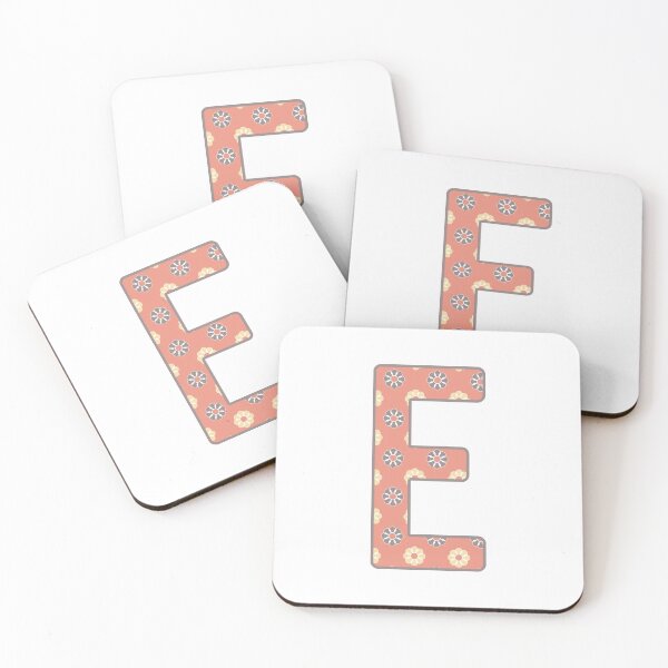 Item preview, MONOGRAM LETTER E PINK FLORAL TYPOGRAPHY DESIGN designed and sold by RhubarbMyrtle.