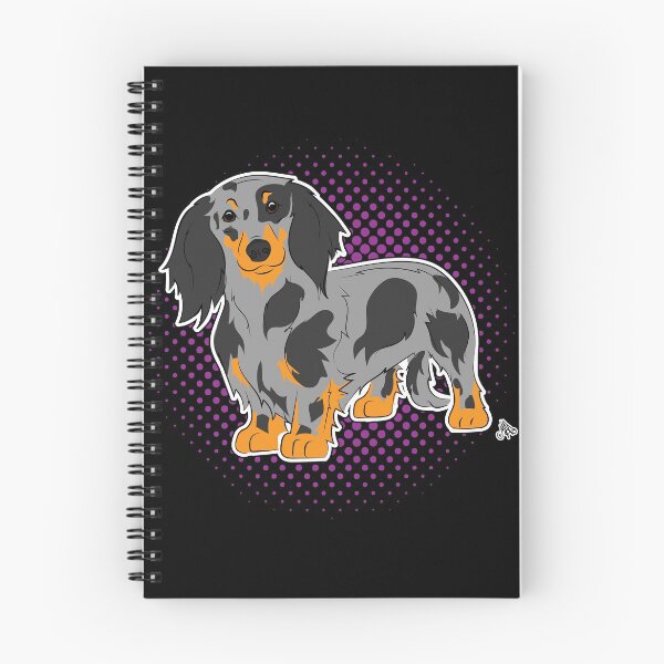 Item preview, Dachshund longhaired silver dapple COMIC style designed and sold by LeChienArtistiQ.
