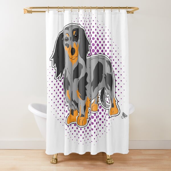Item preview, Dachshund longhaired silver dapple COMIC style designed and sold by LeChienArtistiQ.