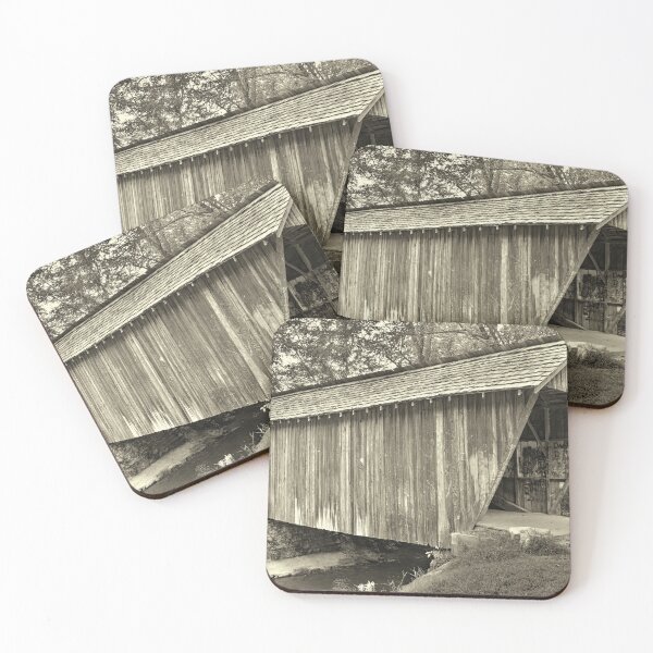 Item preview, Stovall Mill Covered Bridge Black And White 2 designed and sold by LisaWootenPhoto.