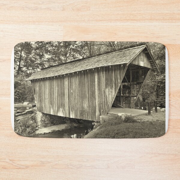 Item preview, Stovall Mill Covered Bridge Black And White 2 designed and sold by LisaWootenPhoto.