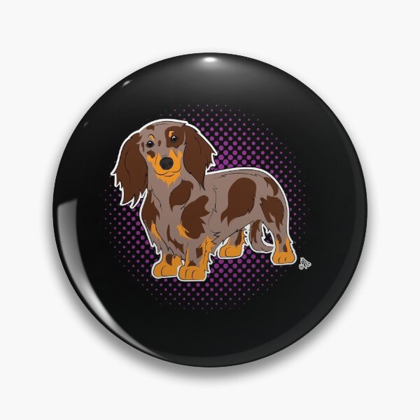 Item preview, Dachshund longhaired chocolat dapple COMIC style designed and sold by LeChienArtistiQ.