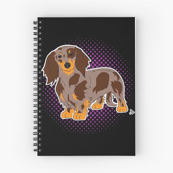 Item preview, Dachshund longhaired chocolat dapple COMIC style designed and sold by LeChienArtistiQ.