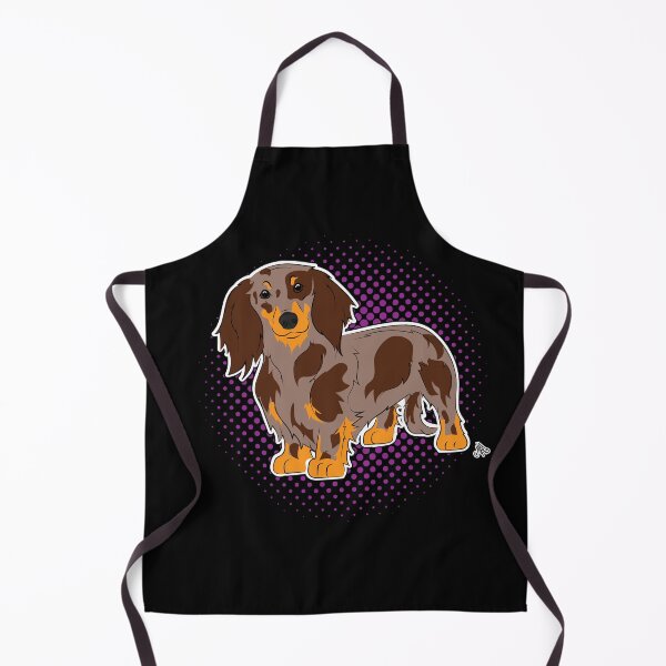 Item preview, Dachshund longhaired chocolat dapple COMIC style designed and sold by LeChienArtistiQ.
