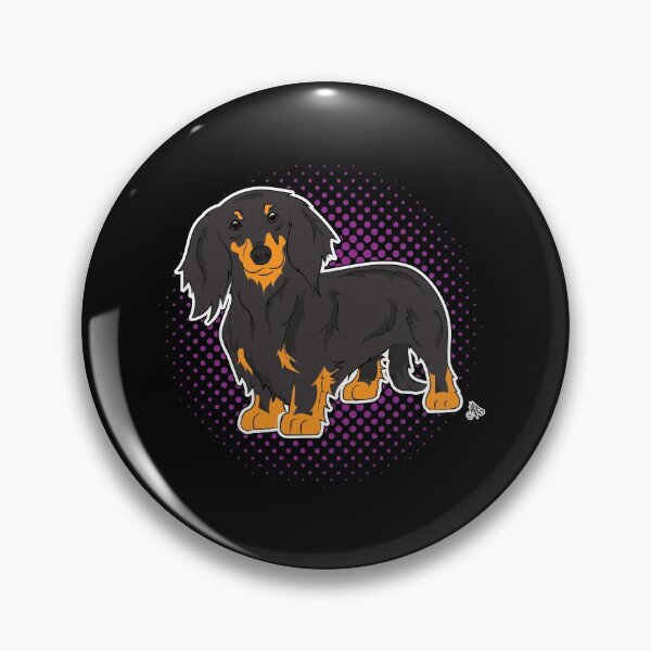 Item preview, Dachshund longhaired black&tan COMIC style designed and sold by LeChienArtistiQ.
