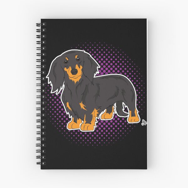 Item preview, Dachshund longhaired black&tan COMIC style designed and sold by LeChienArtistiQ.