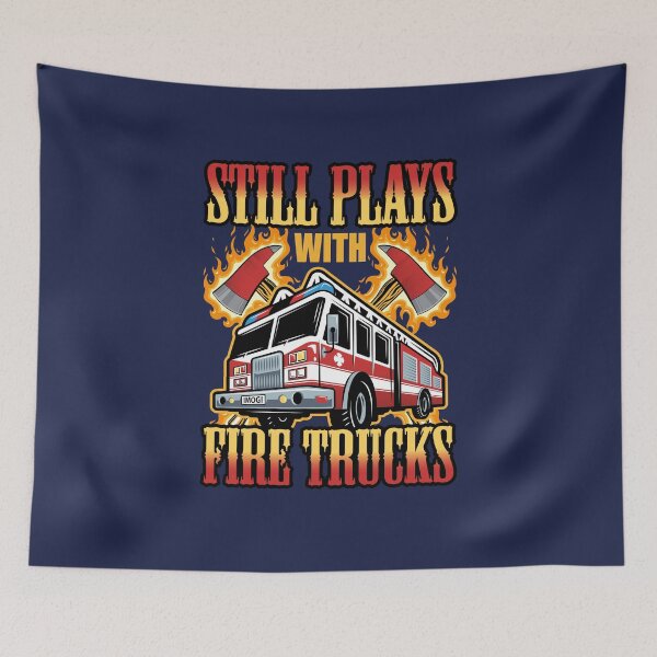 Item preview, Firefighter Funny Still Plays with Fire Trucks designed and sold by jaygo.
