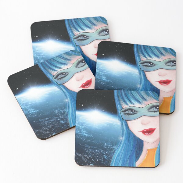 Item preview, sci fi art, Woman portrait, space girl designed and sold by Akatamakata.