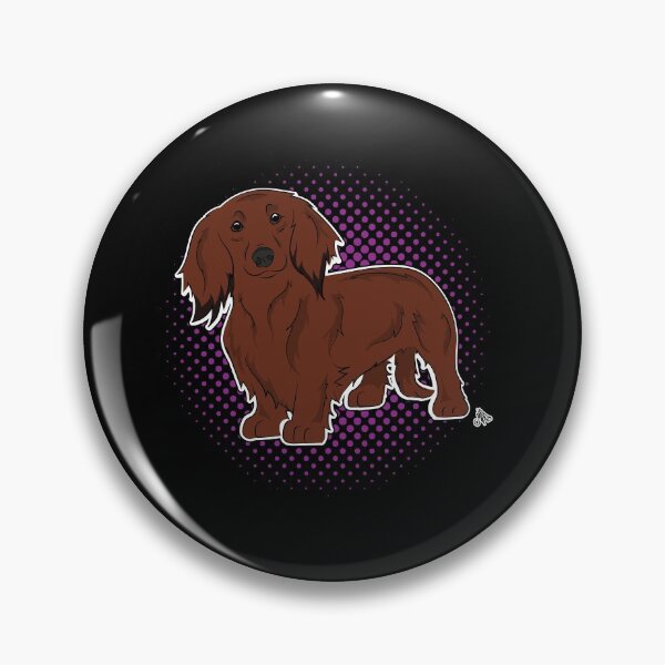 Item preview, Dachshund longhaired red COMIC style designed and sold by LeChienArtistiQ.