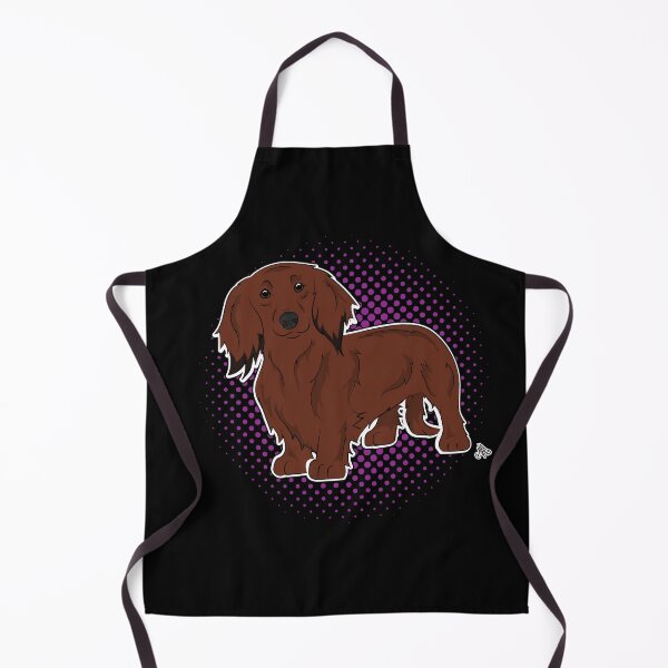 Item preview, Dachshund longhaired red COMIC style designed and sold by LeChienArtistiQ.