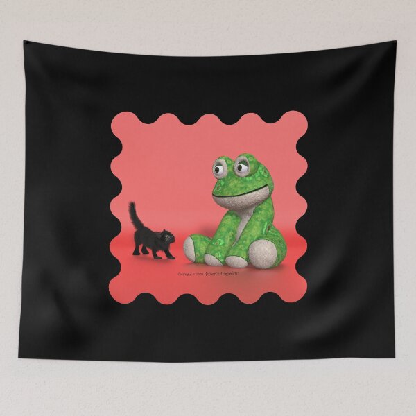 Item preview, Kitten and plush-frog designed and sold by Roberta Angiolani.