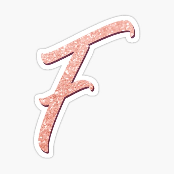 Rose gold glitter letters - #F Sticker