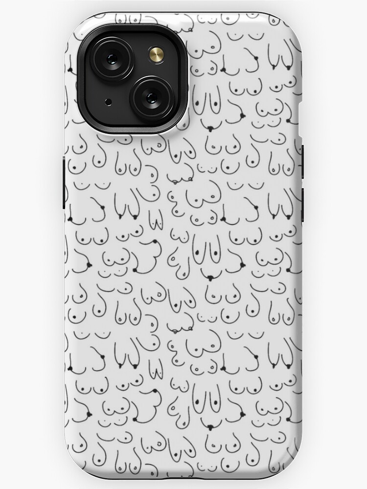 Boobs cute linework line art illustration hand drawing of various mixed boob  breast shapes iPhone Case for Sale by Laura Ioana V