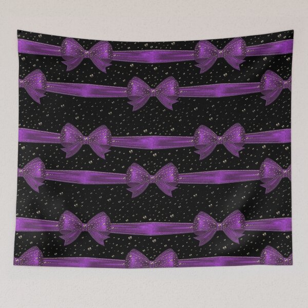 Item preview, Gothic bows pattern purple black - wedding designed and sold by GlamourChick.