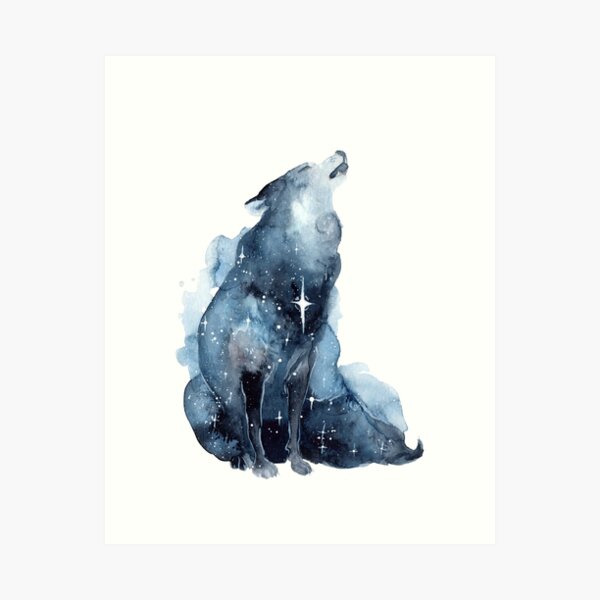 Item preview, Galaxy Howling Wolf designed and sold by Threeleaves.