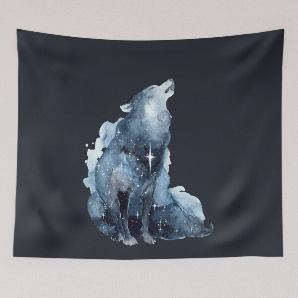 Item preview, Galaxy Howling Wolf designed and sold by Threeleaves.
