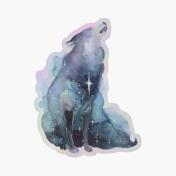 Item preview, Galaxy Howling Wolf designed and sold by Threeleaves.