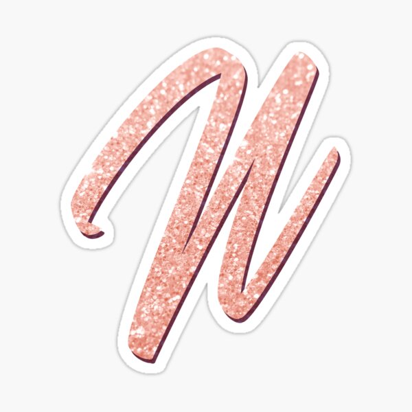 Rose gold glitter letters - #N Sticker