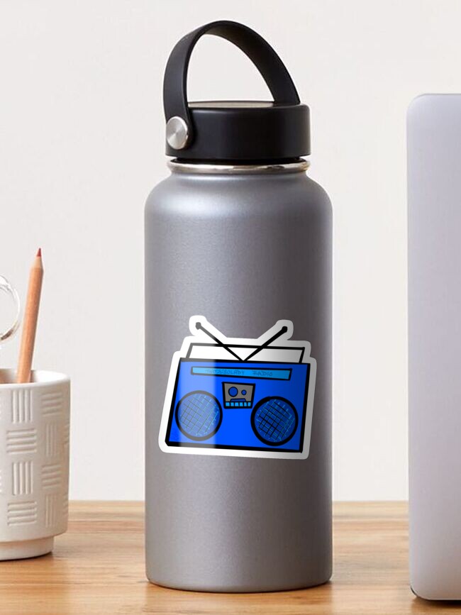 Thumbnail 1 of 3, Sticker, Blue Boombox designed and sold by that5280lady.