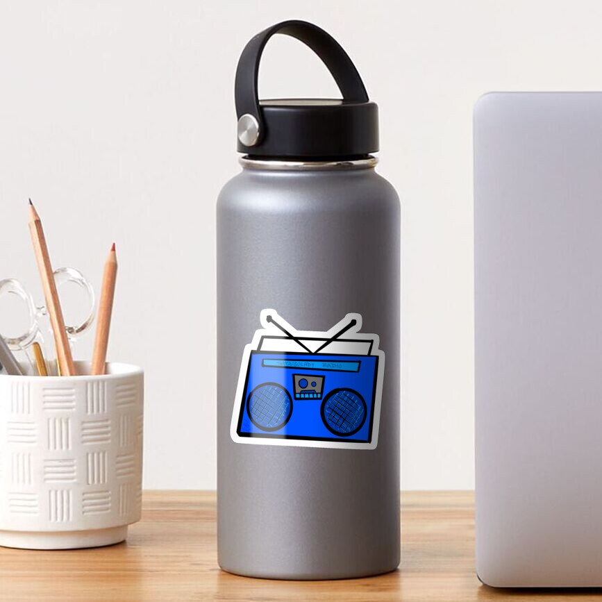 Blue Boombox Sticker