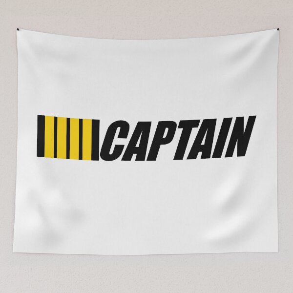 Item preview, Captain typography Pilot 4 gold Stripes on Black design designed and sold by pilothangout.