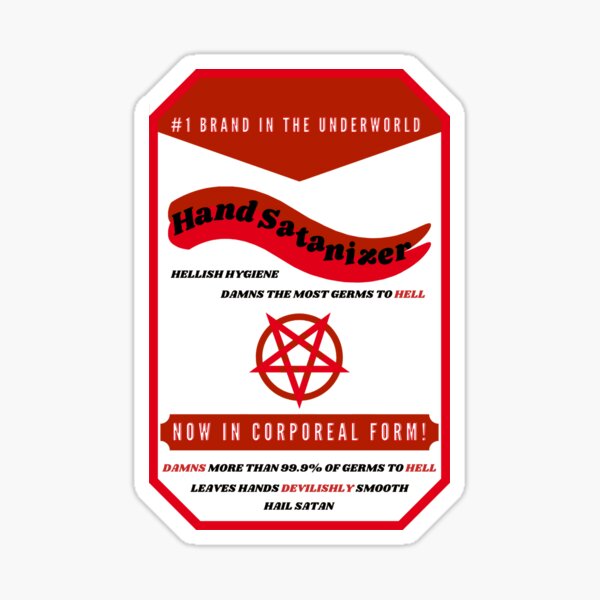 "Hand Satanizer (Transparent)" Sticker for Sale by Axlord Redbubble