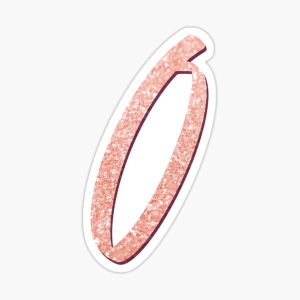 Rose gold glitter letters - #O Sticker