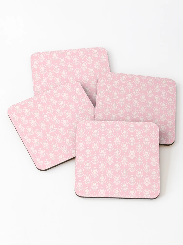 Thumbnail 1 of 5, Coasters (Set of 4), Pink Damask designed and sold by ReesDesigns.