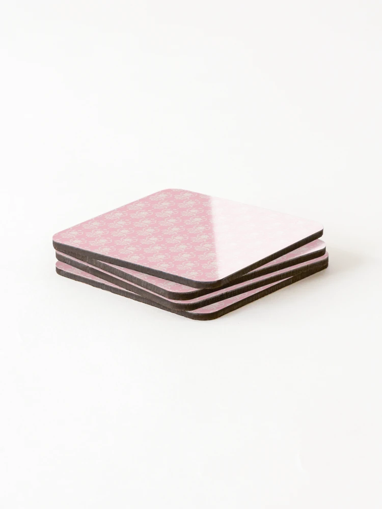 Thumbnail 4 of 5, Coasters (Set of 4), Pink Damask designed and sold by ReesDesigns.