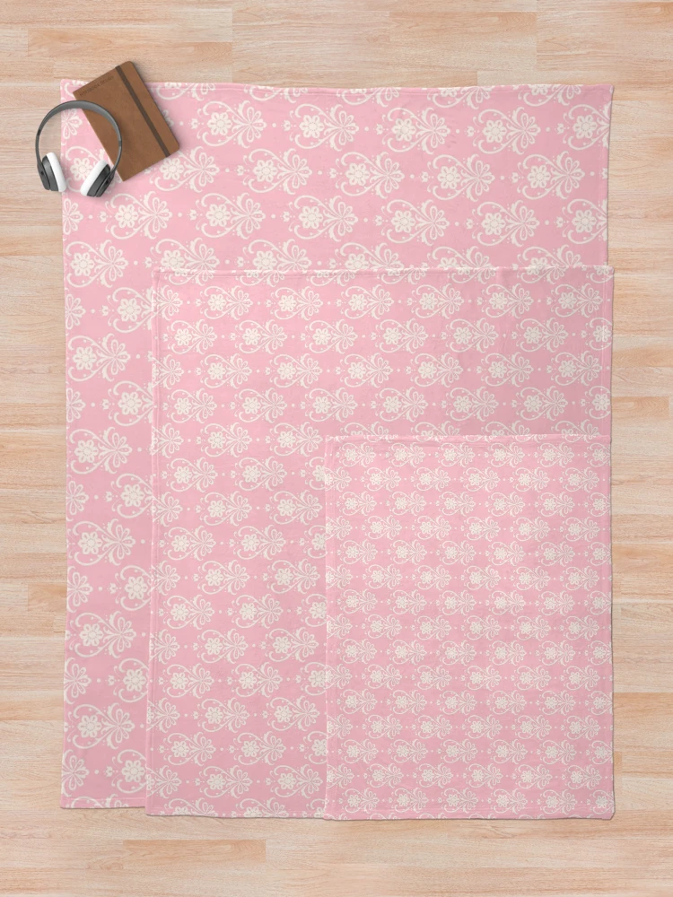 Thumbnail 5 of 6, Throw Blanket, Pink Damask designed and sold by ReesDesigns.