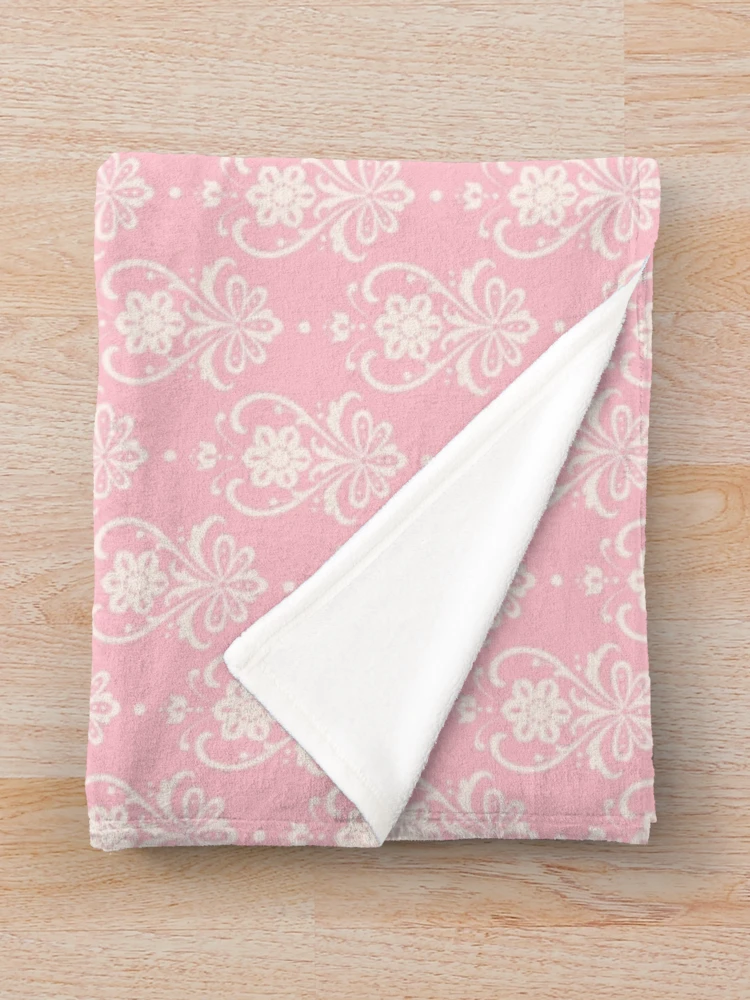 Thumbnail 3 of 6, Throw Blanket, Pink Damask designed and sold by ReesDesigns.